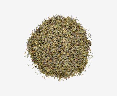 Romero triturado de calidad premium, ideal para aromatizar carnes, patatas, verduras, guisos, panes y recetas mediterráneas.