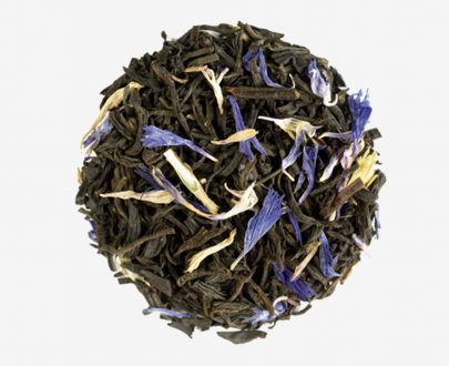 Té negro Earl Grey, mezcla seleta de tés, con aroma de Bergamota y flores de centaura