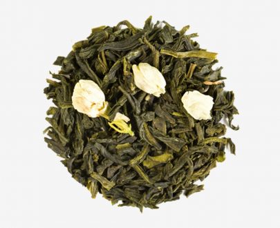 Té Jazmín, mezcla de hojas selectas chinas, con flores y fragancia de Jazmín