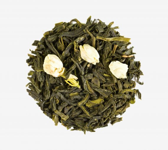 Té Jazmín, mezcla de hojas selectas chinas, con flores y fragancia de Jazmín