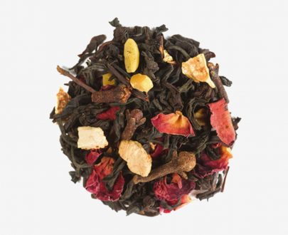 Té Medina Azahara, Té negro indio con cáscara de limón, clavo, pétalos de flores, almendra y vainilla