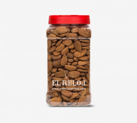 Venta online de Almendra con piel en formato bote hostelería 900 gramos (peso bruto)
