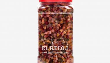 Venta online de Frutas confitadas en dados en formato bote hostelería 1 Kg. (peso bruto)