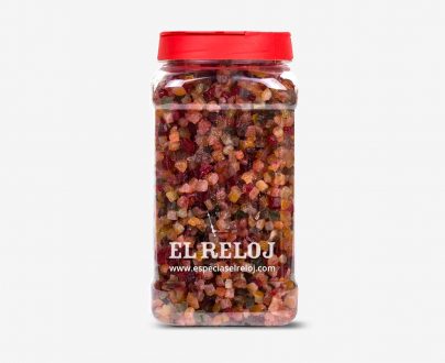 Venta online de Frutas confitadas en dados en formato bote hostelería 1 Kg. (peso bruto)