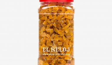 Venta online de melón deshidratado en formato bote hostelería 900 grs. (peso bruto)