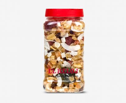 Venta online de mix de frutas tropicales exóticas en formato bote hostelería 850 grs. (peso bruto)