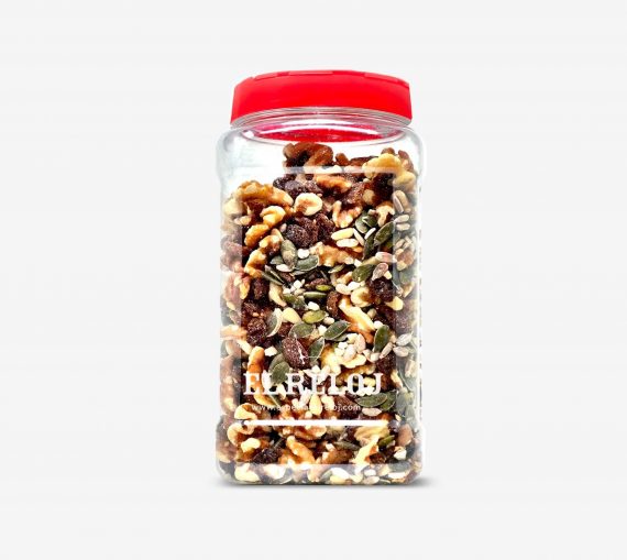 Venta online de Mix de frutos secos para ensalada en formato bote hostelería 900 grs. (peso bruto)