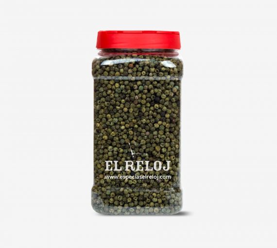 Venta online de Pimienta verde en grano en formato bote hostelería 500 gramos (peso bruto)